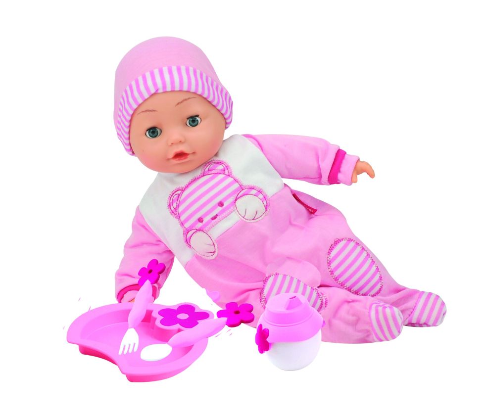 Bambolina Babypop (40cm) met 50 woordjes + accessoires