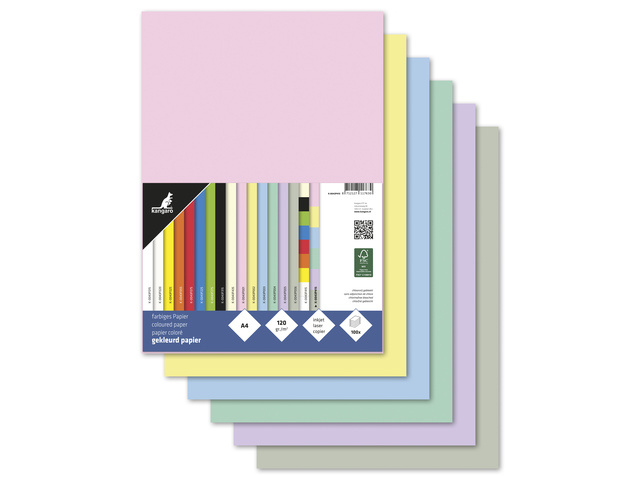 Gekleurd papier A4 120gr/100vel (10×10) – assorti kleuren