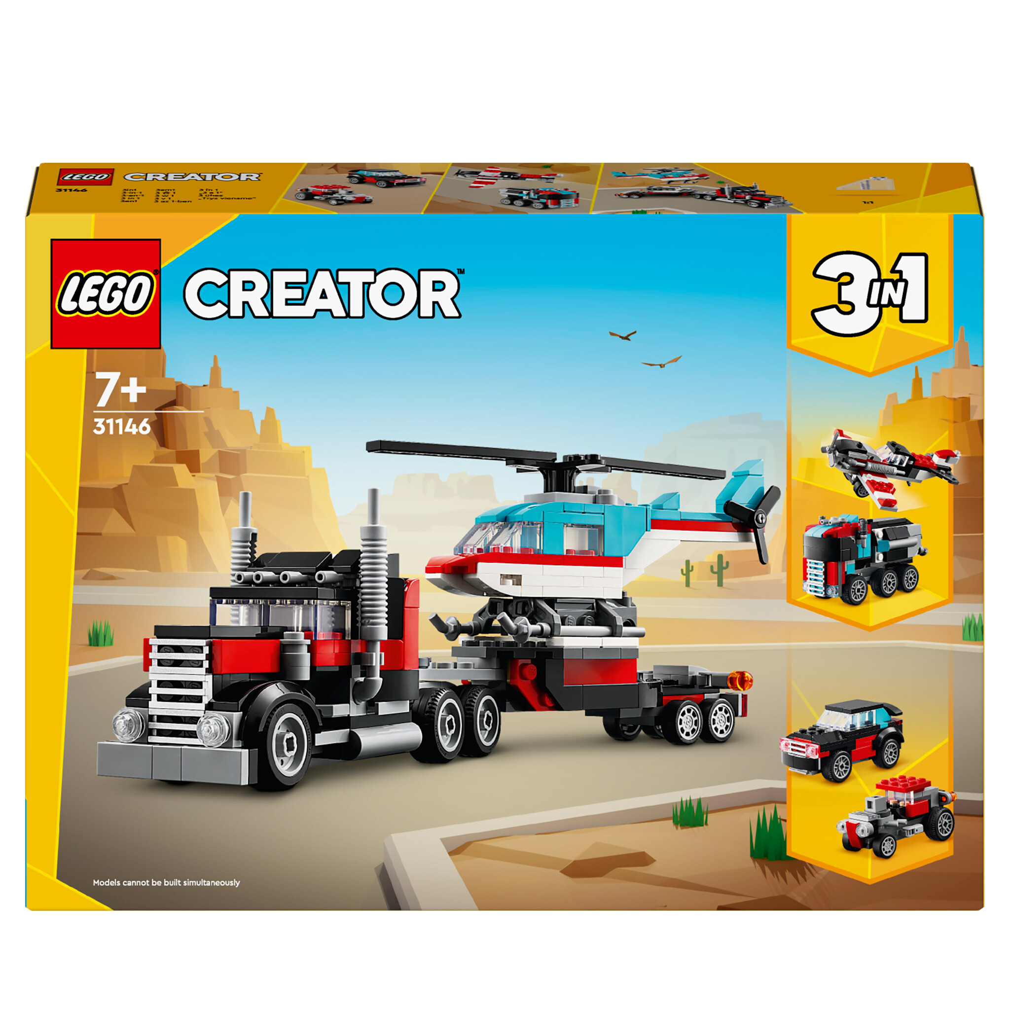 LEGO Creator 3-in-1 Truck met helikopter – 31146